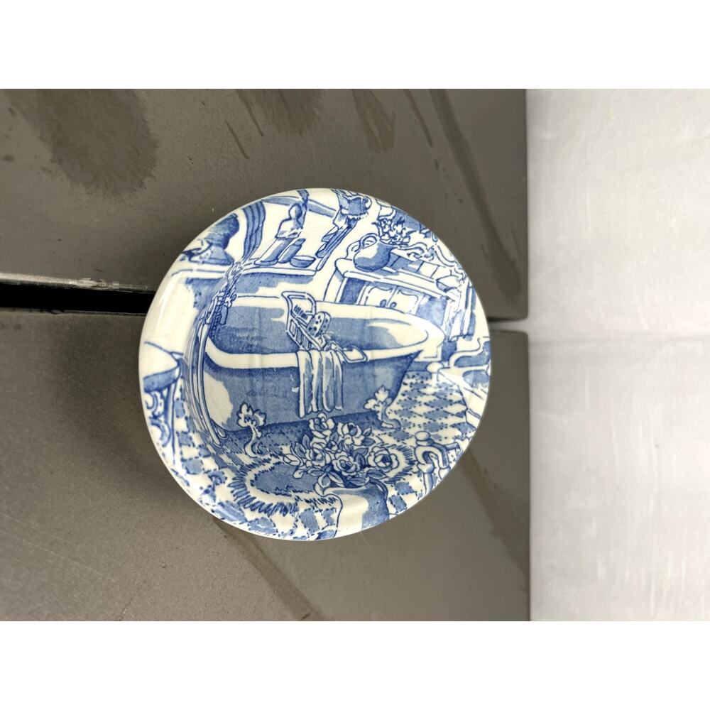 Bathroom Nostalgia by Burgess and Leigh Stoke on Trent England Bowl 5.5" Blue
